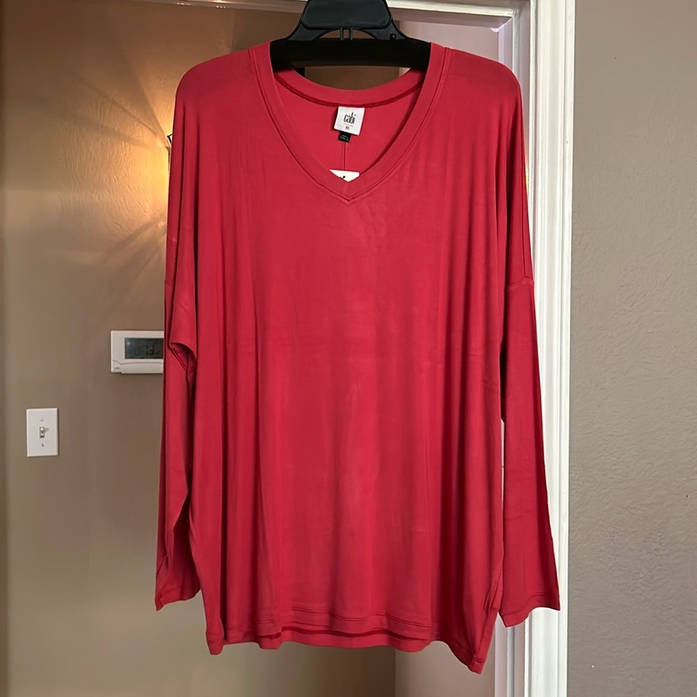 CAbi Serenity Tee In Cardinal Style Number 4564